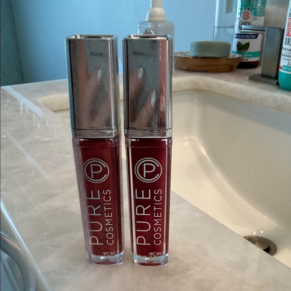 Pure Cosmetics Light Up Lip Gloss Attached Mirror Duo Set